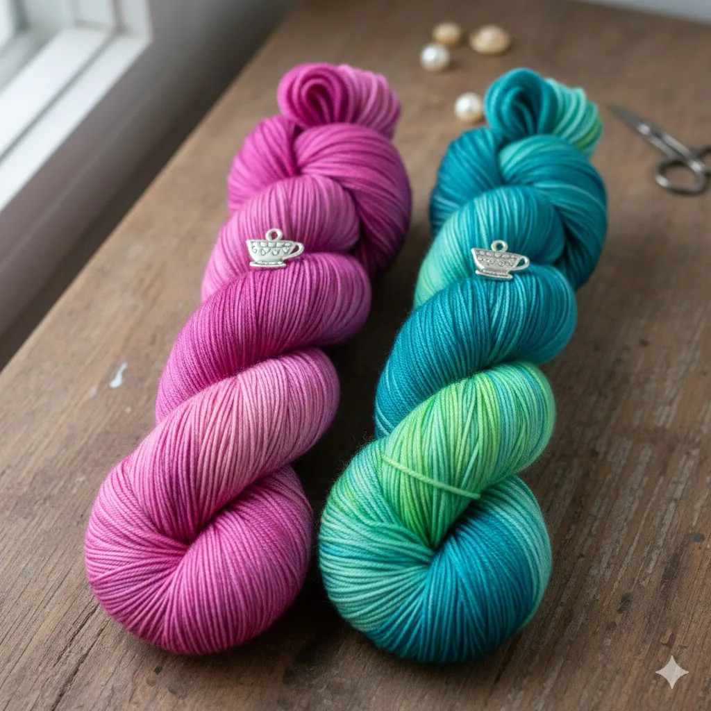 Wonderland Yarns Alice fingering weight self-striping sock yarn skeins
