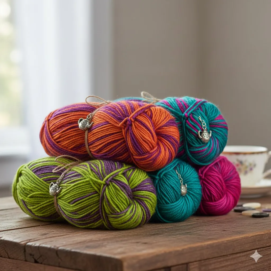 Wonderland Yarns Mad Hatter worsted weight bold variegated skeins